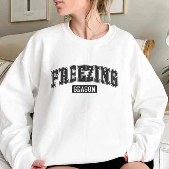 Freezing Season Red Long Sleeve Unisex Crewneck Sweatshirt - Picture 6 of 9